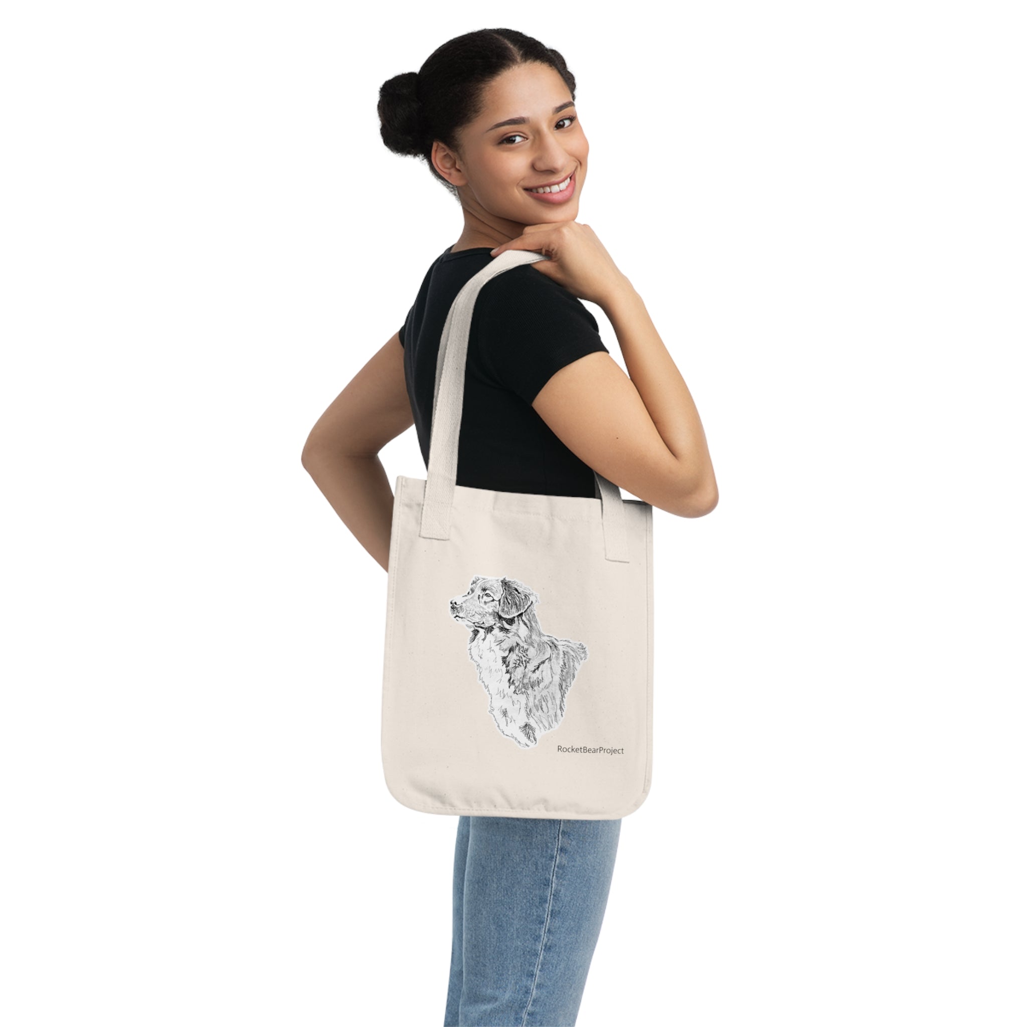 Duck Tolling Retriever profile Tote Bag