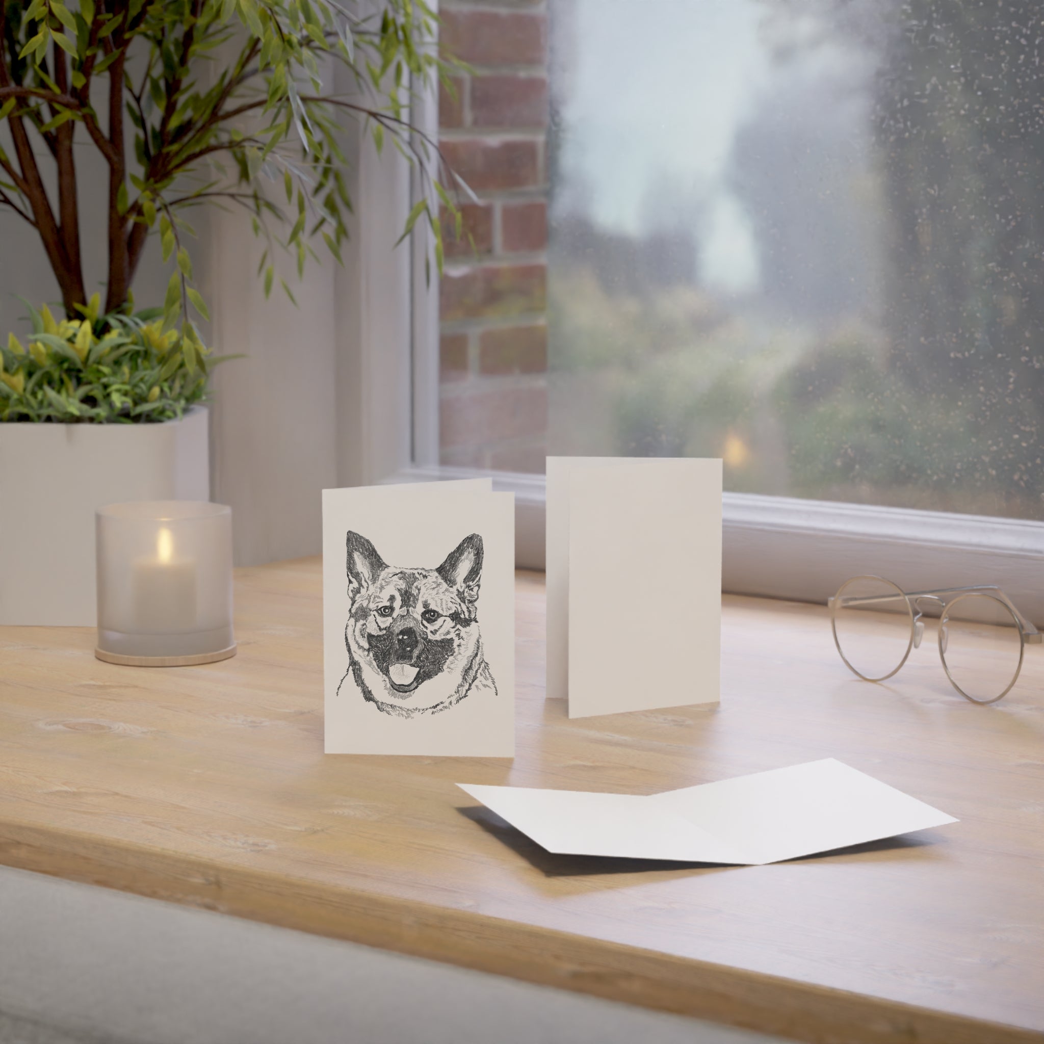 Norwegian Elkhound Greeting Cards (1, 10, 30, and 50pcs)