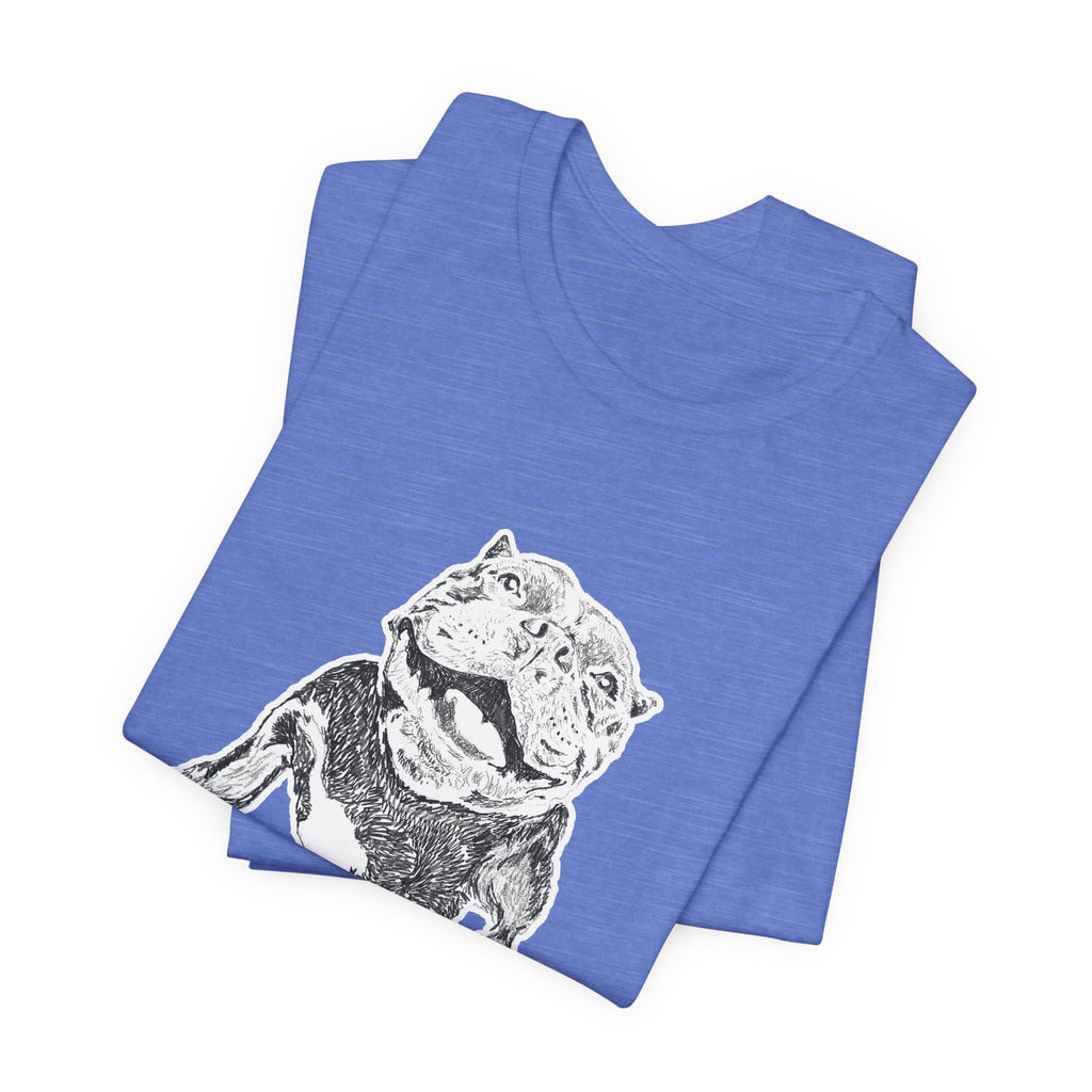Smiling Pit Bull - Unisex Short Sleeve Tee